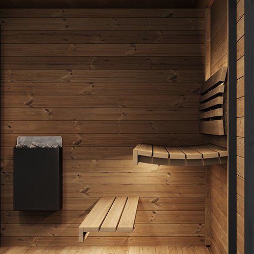 SaunaLife SaunaLife Garden Luxury-Series Model GL6 6-Person Outdoor Sauna with Glass Front Kit - Traditional Sauna
