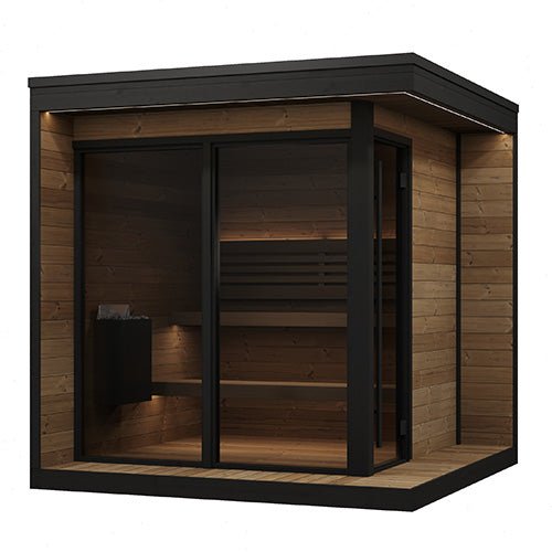 SaunaLife SaunaLife Garden Luxury-Series Model GL6 6-Person Outdoor Sauna with Glass Front Kit - Traditional Sauna