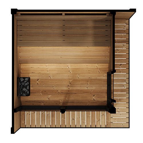 SaunaLife SaunaLife Garden Luxury-Series Model GL6 6-Person Outdoor Sauna with Glass Front Kit - Traditional Sauna