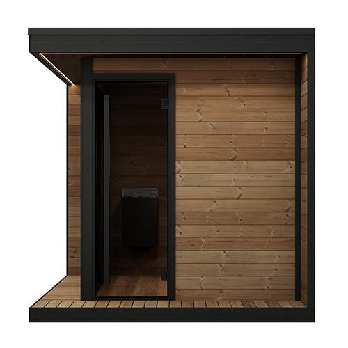 SaunaLife SaunaLife Garden Luxury-Series Model GL6 6-Person Outdoor Sauna with Glass Front Kit - Traditional Sauna