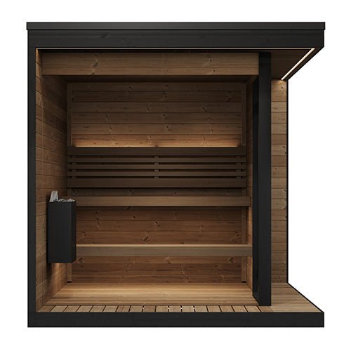 SaunaLife SaunaLife Garden Luxury-Series Model GL6 6-Person Outdoor Sauna with Glass Front Kit - Traditional Sauna