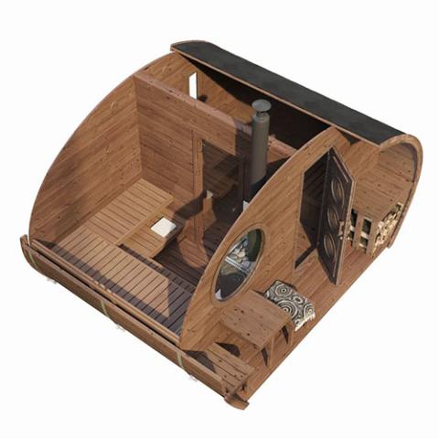 SaunaLife SaunaLife Garden-Series Model G11 A luxurious Outdoor Sauna Suite - Traditional Sauna
