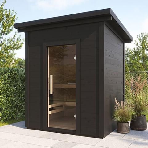 SaunaLife SaunaLife Garden-Series Model G2 4-Person Outdoor Home Sauna Kit - Traditional Sauna