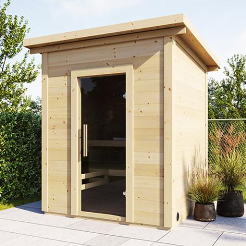 SaunaLife SaunaLife Garden-Series Model G2 4-Person Outdoor Home Sauna Kit - Traditional Sauna