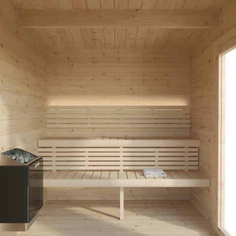 SaunaLife SaunaLife Garden-Series Model G4 6-Person Outdoor Home Sauna Kit - Traditional Sauna