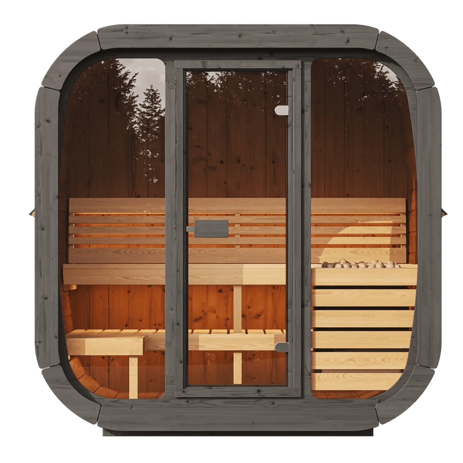 SaunaLife SaunaLife Model CL4G 3-Person Sauna with Glass Front - Traditional Sauna