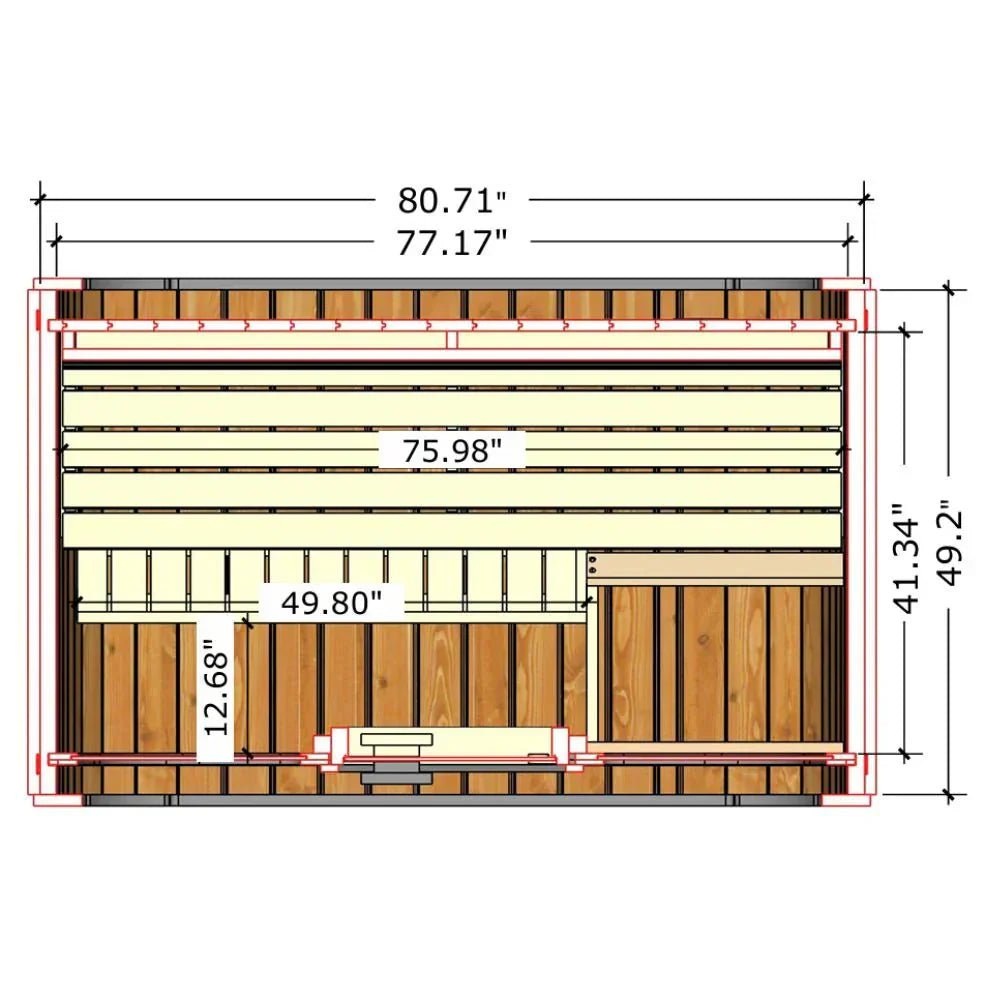 SaunaLife SaunaLife Model CL4G 3-Person Sauna with Glass Front - Traditional Sauna