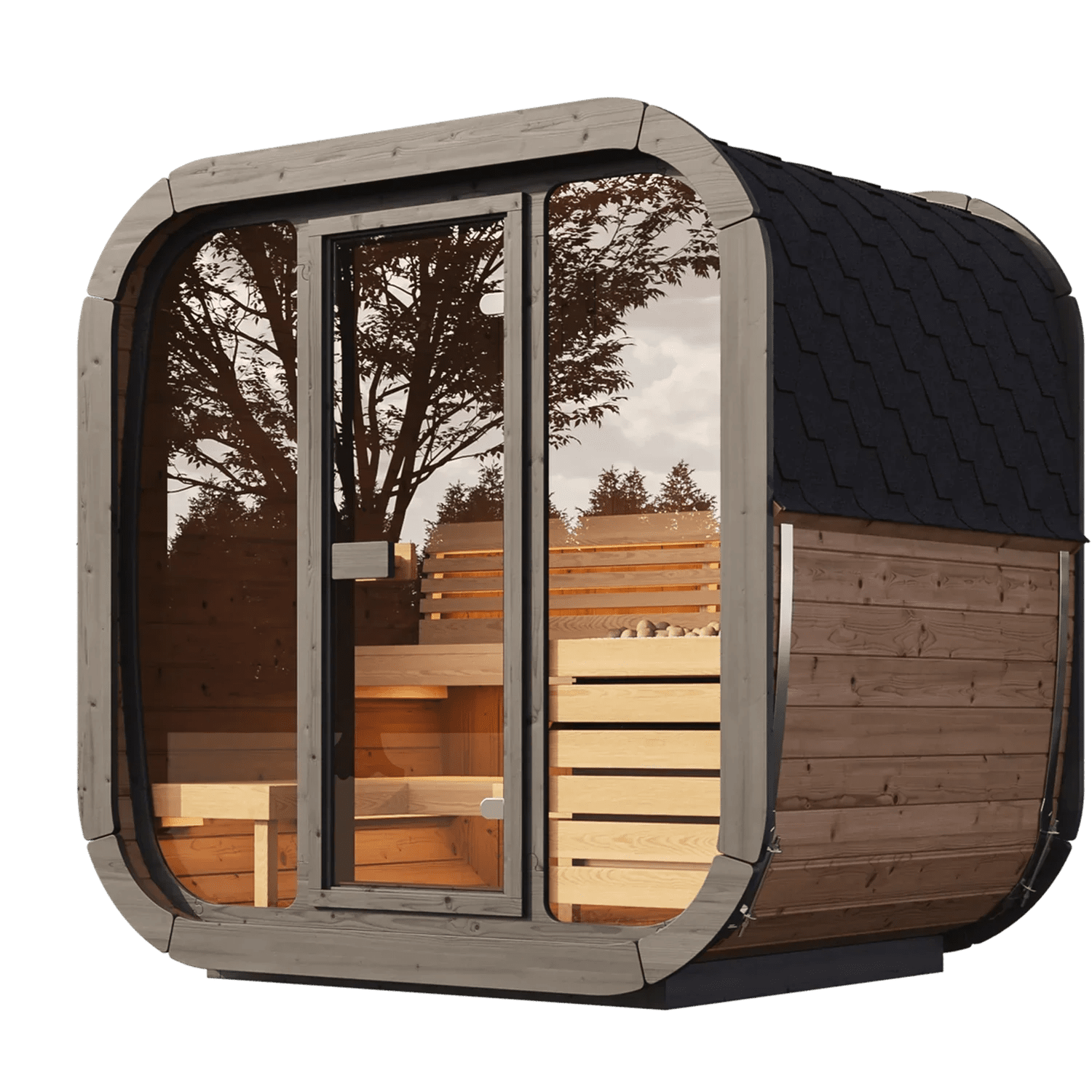 SaunaLife SaunaLife Model CL4G 3-Person Sauna with Glass Front - Traditional Sauna