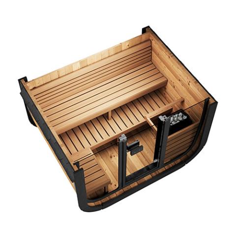 SaunaLife SaunaLife Model CL5G 4-Person Outdoor Sauna with Glass Front - Traditional Sauna
