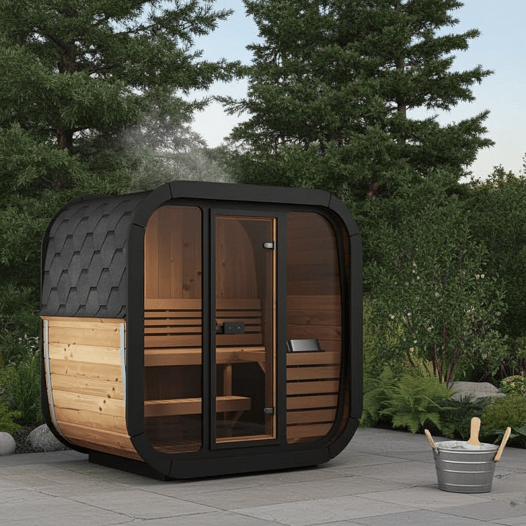 SaunaLife SaunaLife Model CL5G 4-Person Outdoor Sauna with Glass Front - Traditional Sauna