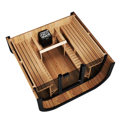 SaunaLife SaunaLife Model CL7G 6-Person Sauna with Glass Front - Traditional Sauna