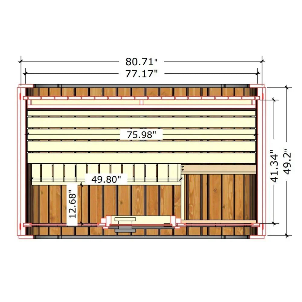 SaunaLife SaunaLife Model CL7G 6-Person Sauna with Glass Front - Traditional Sauna