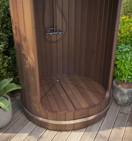 SaunaLife SaunaLife Rain-Series Model R3 Outdoor Barrel Shower Kit - Outdoor Shower