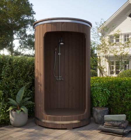SaunaLife SaunaLife Rain-Series Model R3 Outdoor Barrel Shower Kit - Outdoor Shower