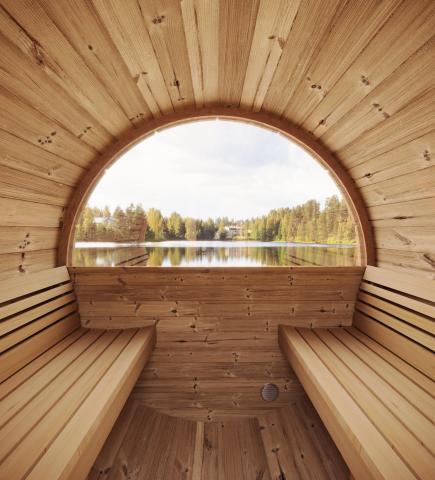 SaunaLife SaunaLife Ergo-Series Model E8W 6 Person Sauna Barrel with Rear Window - Traditional Sauna