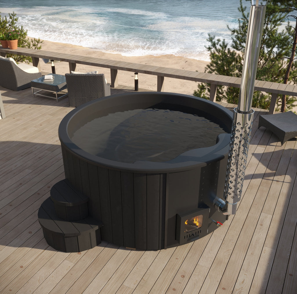 SaunaLife SaunaLife Soak-Series Model S6B 7-Person Wood-Burning Hot Tub - Hot Tubs