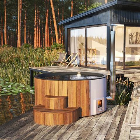 SaunaLife SaunaLife Soak-Series Model SN4 6-Person Wood-Burning Hot Tub - Hot Tubs