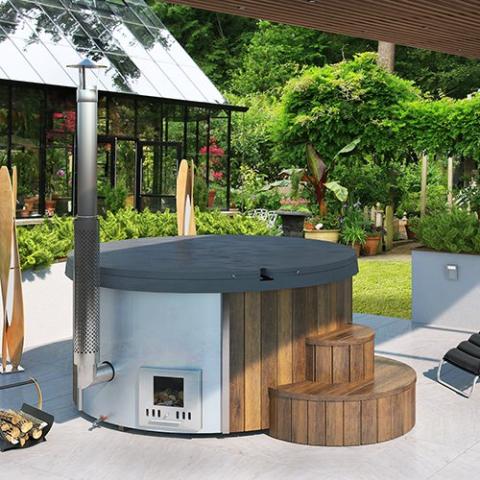 SaunaLife SaunaLife Soak-Series Model SN4 6-Person Wood-Burning Hot Tub - Hot Tubs