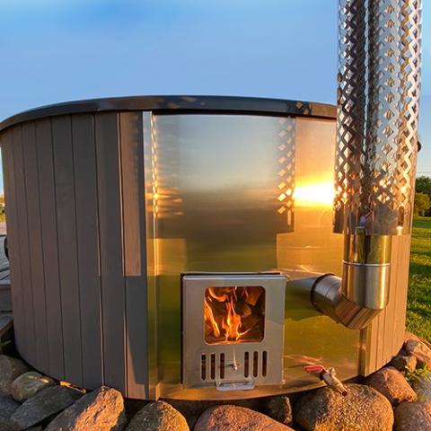 SaunaLife SaunaLife Soak-Series Model SN4 6-Person Wood-Burning Hot Tub - Hot Tubs
