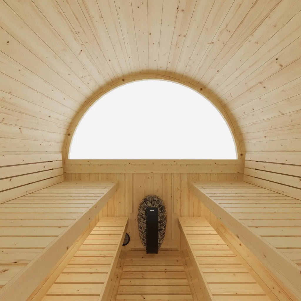 Finnish Sauna Builders Tampere Finnish Barrel Outdoor Sauna with WiFi Heater By Finnish Sauna Builders - Traditional Sauna