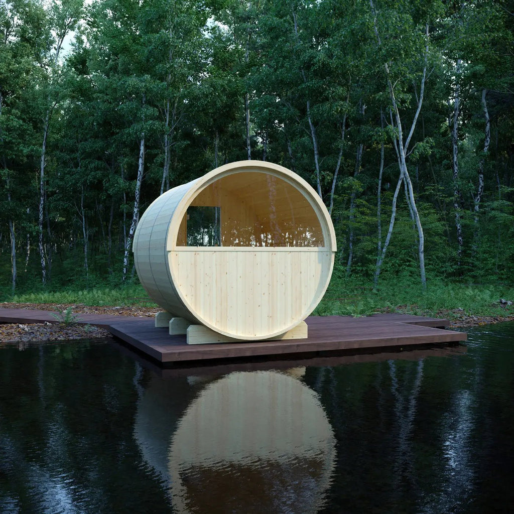 Finnish Sauna Builders Tampere Finnish Barrel Outdoor Sauna with WiFi Heater By Finnish Sauna Builders - Traditional Sauna