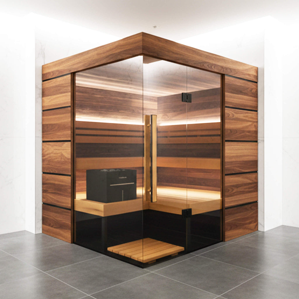 ThermaSol ThermaSol Astra 4-Person Indoor Semi Panoramic Glass Sauna Cabin - Traditional Sauna