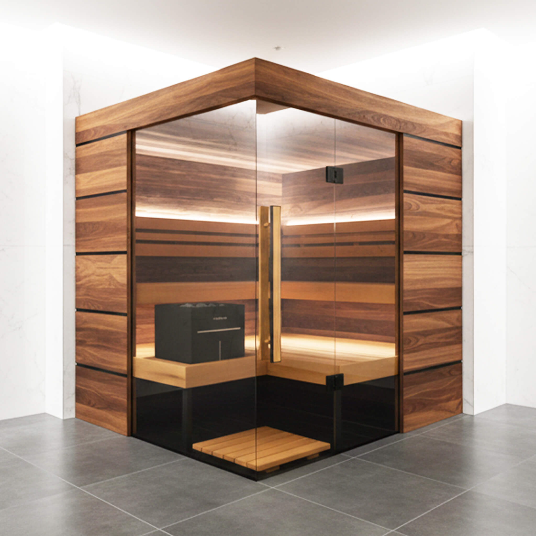ThermaSol ThermaSol Astra 4-Person Indoor Semi Panoramic Glass Sauna Cabin - Traditional Sauna