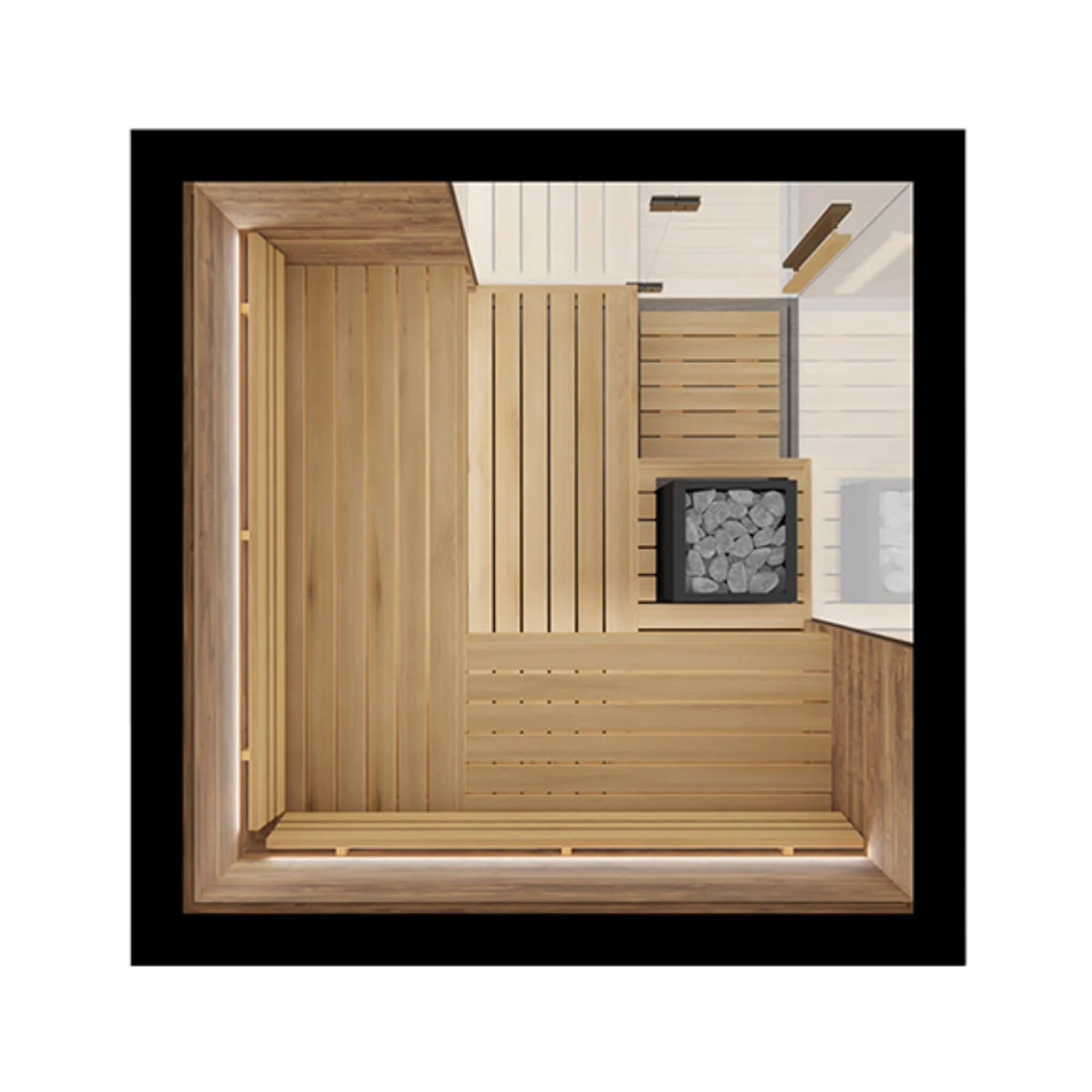 ThermaSol ThermaSol Astra 4-Person Indoor Semi Panoramic Glass Sauna Cabin - Traditional Sauna