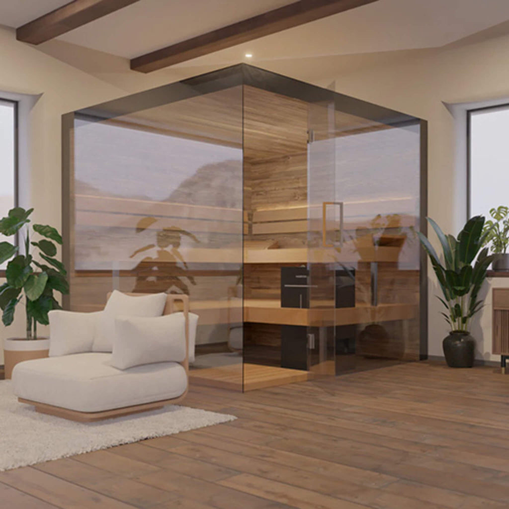 ThermaSol ThermaSol Lumaria Person Indoor Glass Sauna Cabin - Traditional Sauna