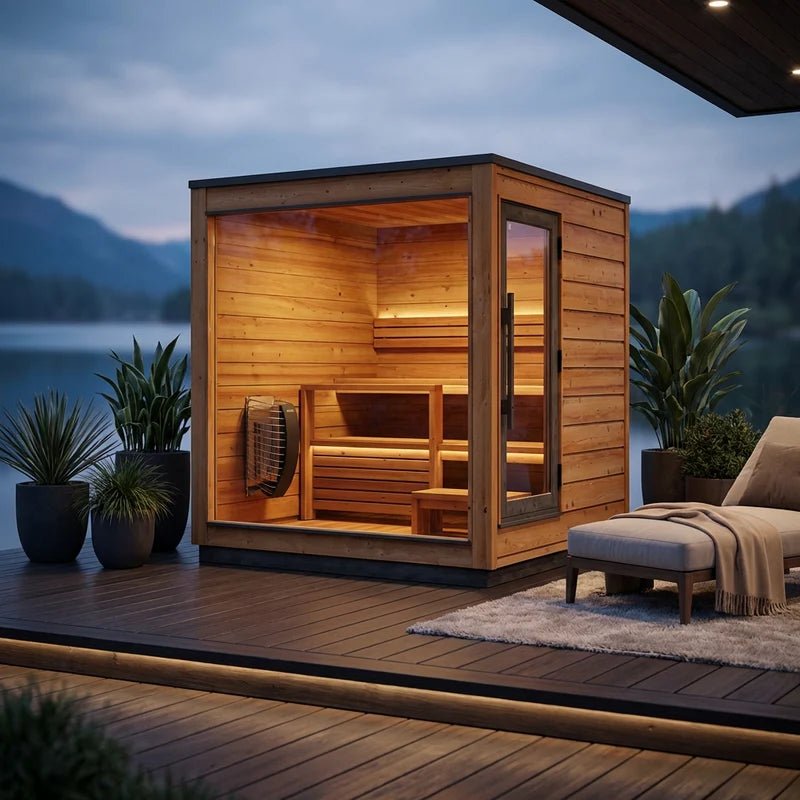 ThermaSol ThermaSol Nordic Dawn 4-Person Fully-Assembled Outdoor Sauna Cabin - Traditional Sauna