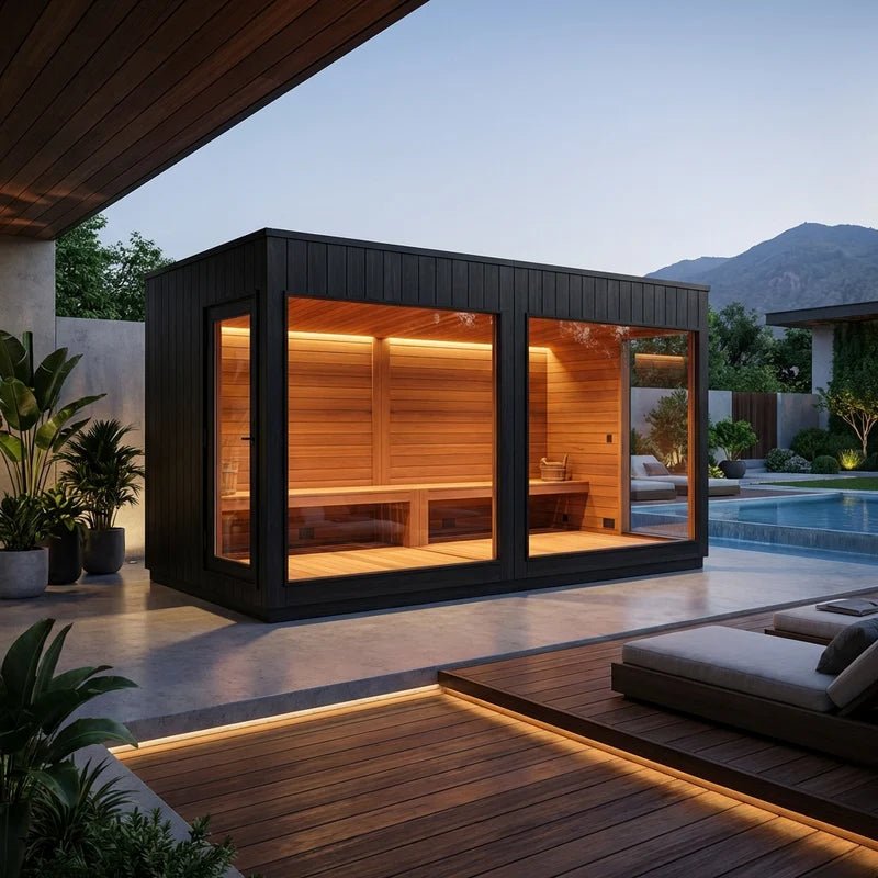 ThermaSol ThermaSol Nordic Misty XL 2-Entrance Outdoor Sauna Lounge - Lounge