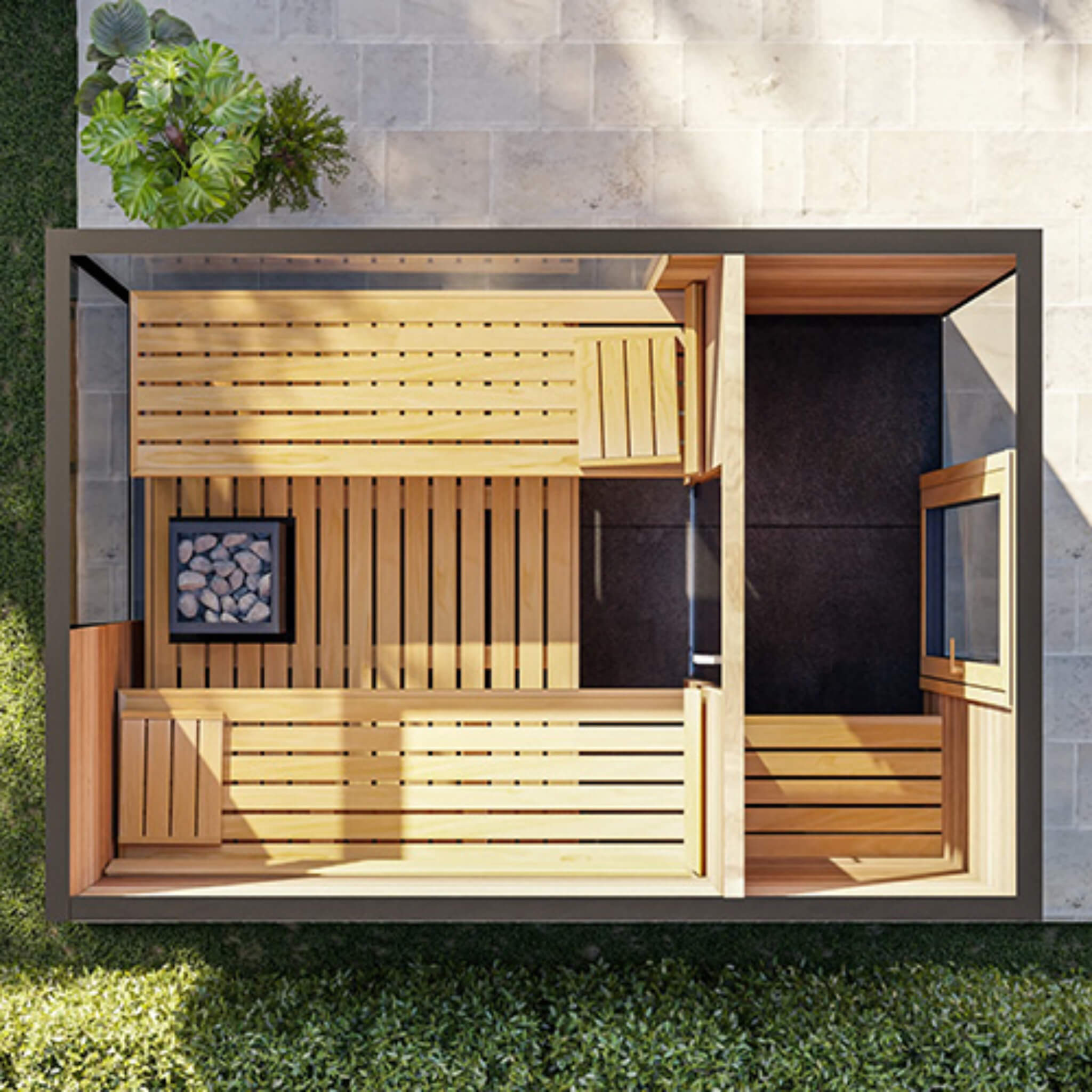 ThermaSol ThermaSol Ombra Fully-Assembled 5-Person Outdoor Sauna Cabin - Traditional Sauna