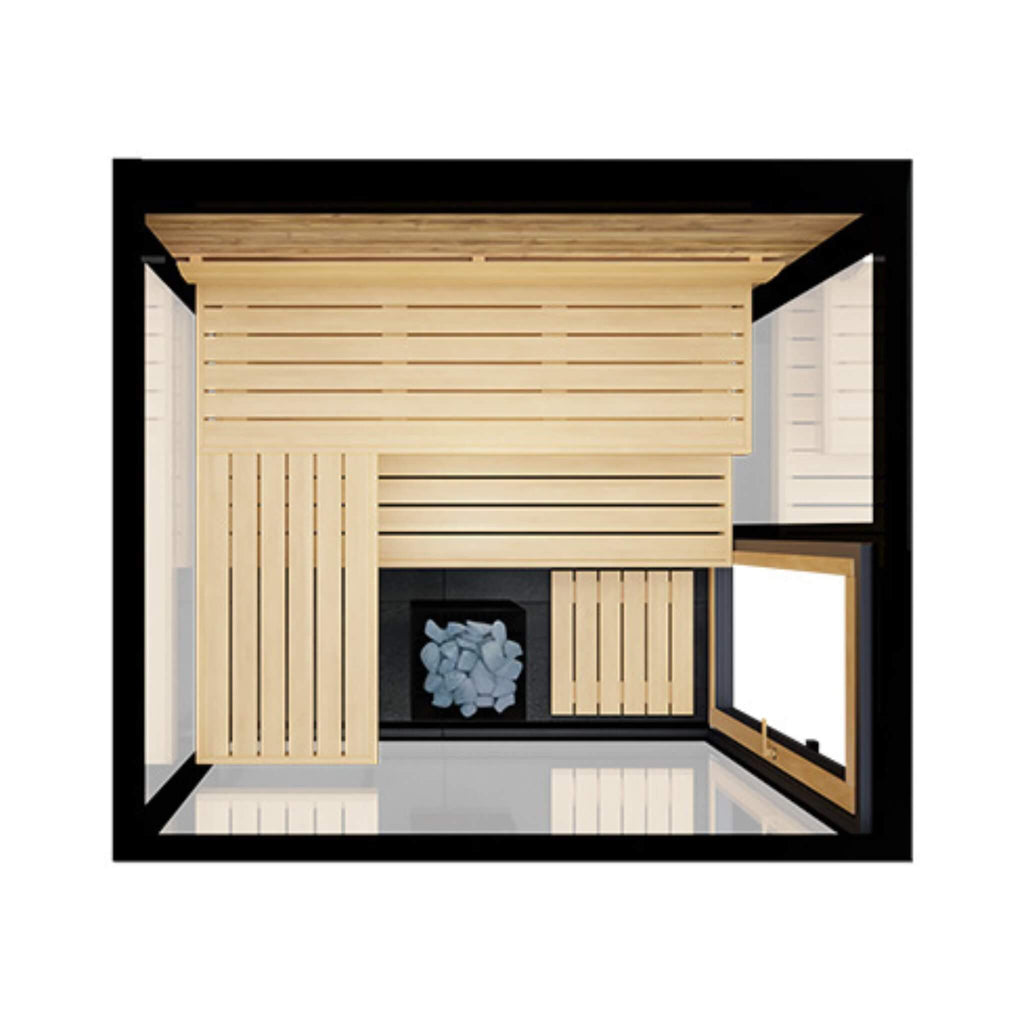 ThermaSol ThermaSol Vue 4-Person Outdoor Mirrored Glass Sauna - Traditional Sauna