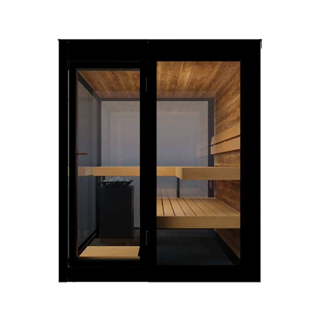 ThermaSol ThermaSol Vue 4-Person Outdoor Mirrored Glass Sauna - Traditional Sauna