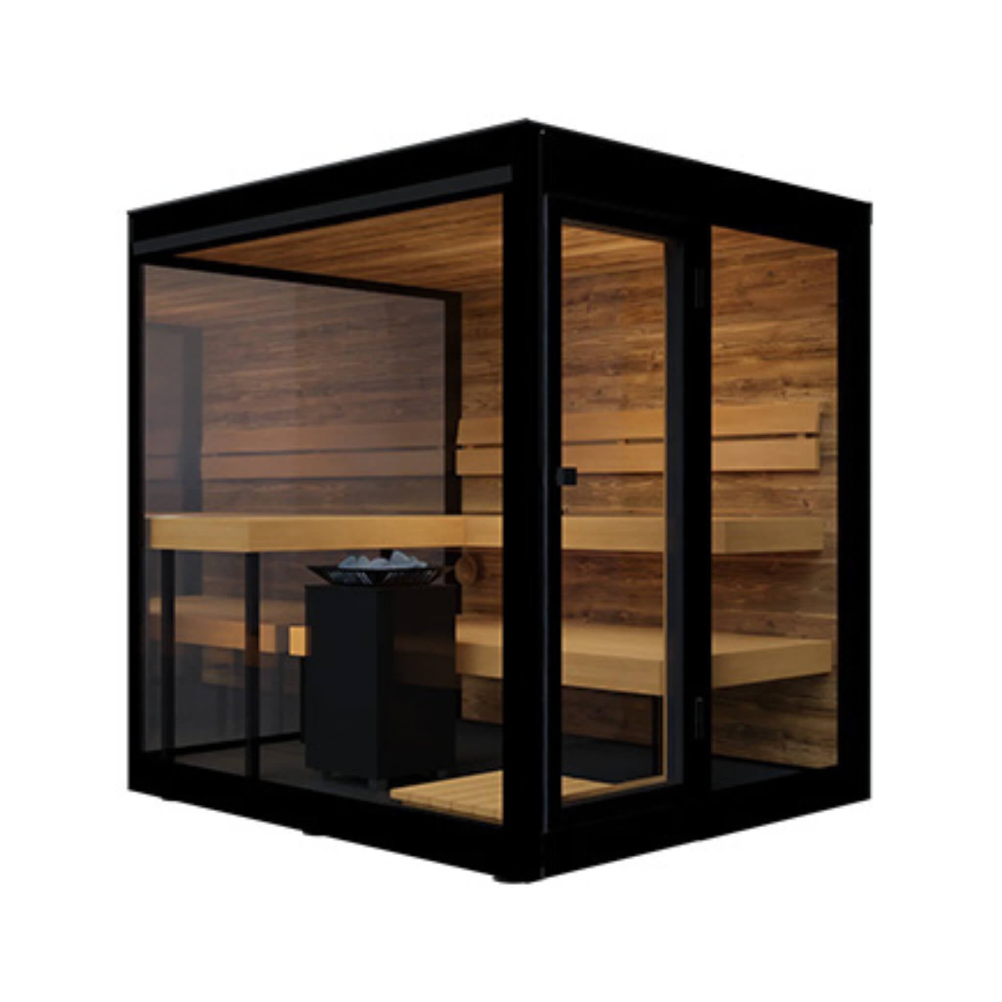 ThermaSol ThermaSol Vue 4-Person Outdoor Mirrored Glass Sauna - Traditional Sauna