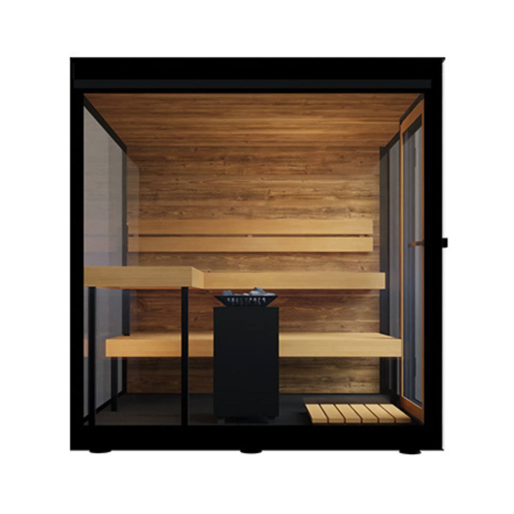 ThermaSol ThermaSol Vue 4-Person Outdoor Mirrored Glass Sauna - Traditional Sauna
