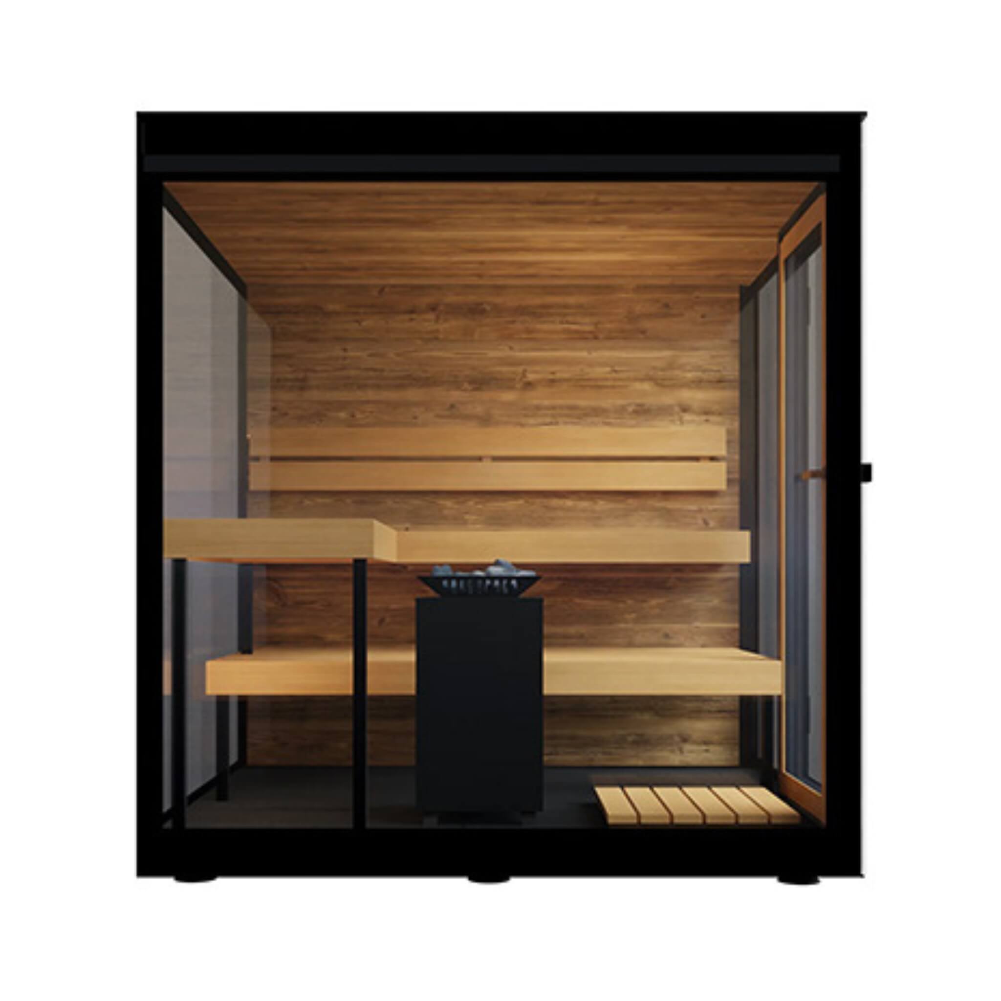 ThermaSol ThermaSol Vue 4-Person Outdoor Mirrored Glass Sauna - Traditional Sauna