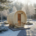 Finnish Sauna Builders Turku Finnish Barrel Sauna with Terrace and WiFi Heater By Finnish Sauna Builders - Traditional Sauna
