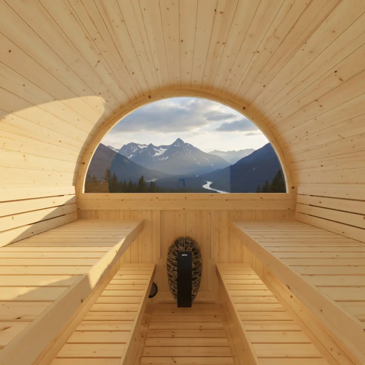Finnish Sauna Builders Turku Finnish Barrel Sauna with Terrace and WiFi Heater By Finnish Sauna Builders - Traditional Sauna
