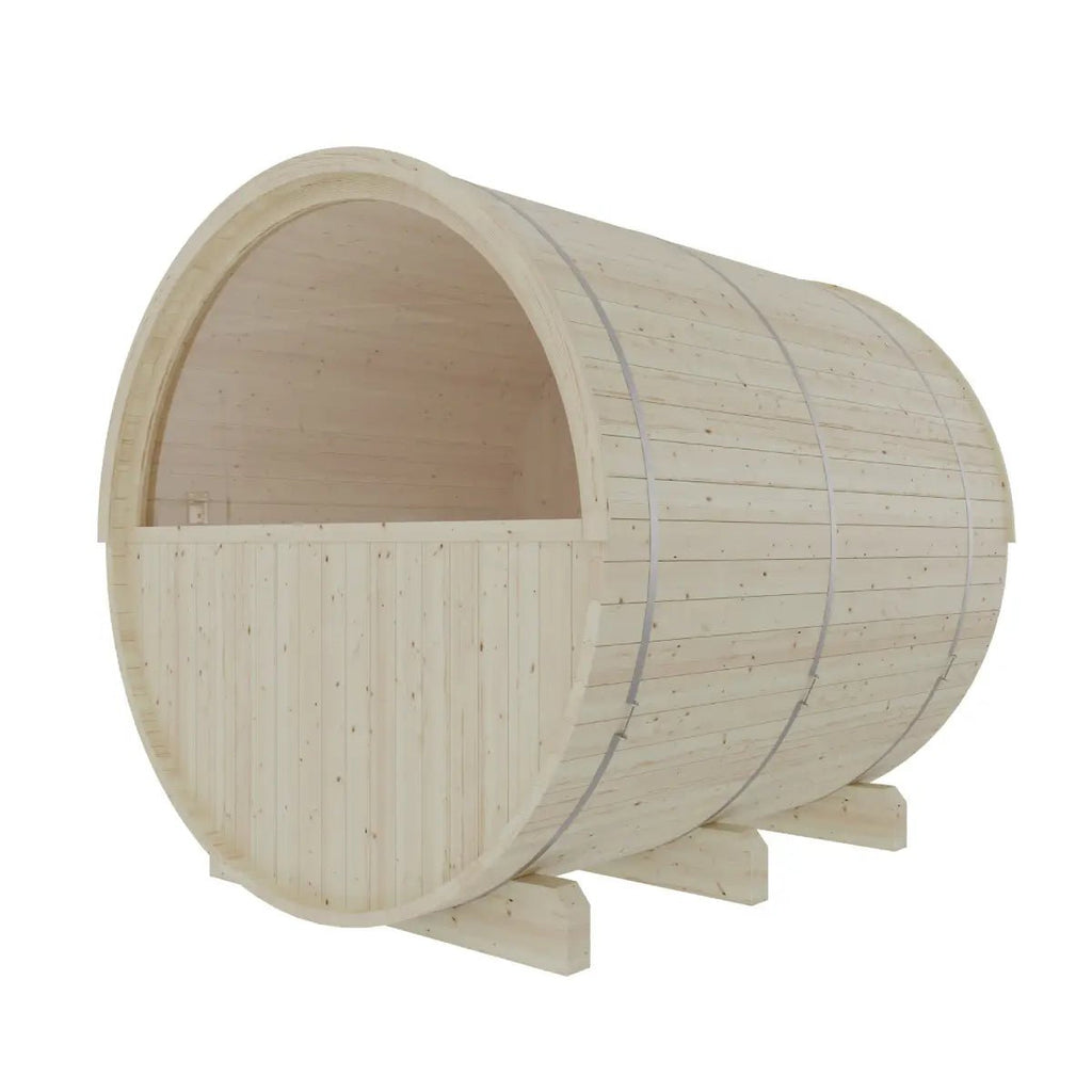 Finnish Sauna Builders Turku Finnish Barrel Sauna with Terrace and WiFi Heater By Finnish Sauna Builders - Traditional Sauna