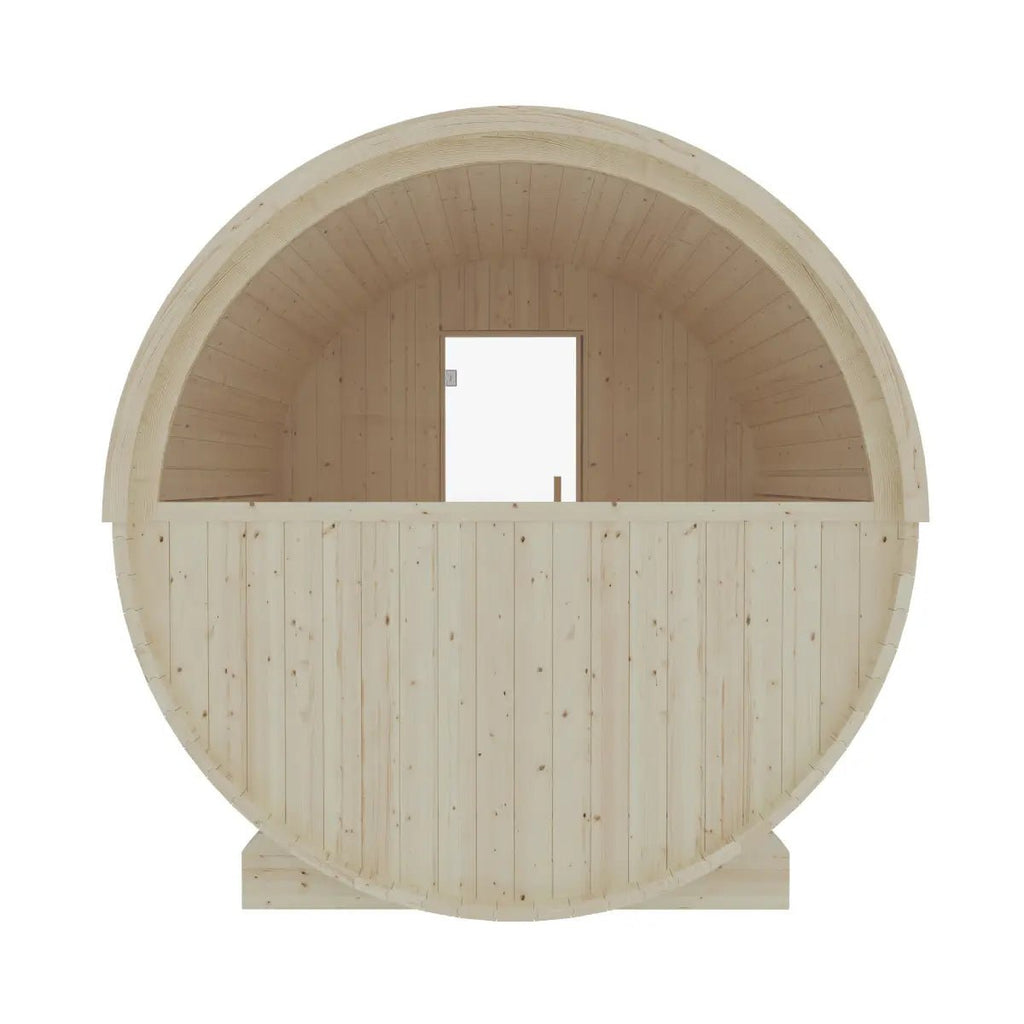 Finnish Sauna Builders Turku Finnish Barrel Sauna with Terrace and WiFi Heater By Finnish Sauna Builders - Traditional Sauna