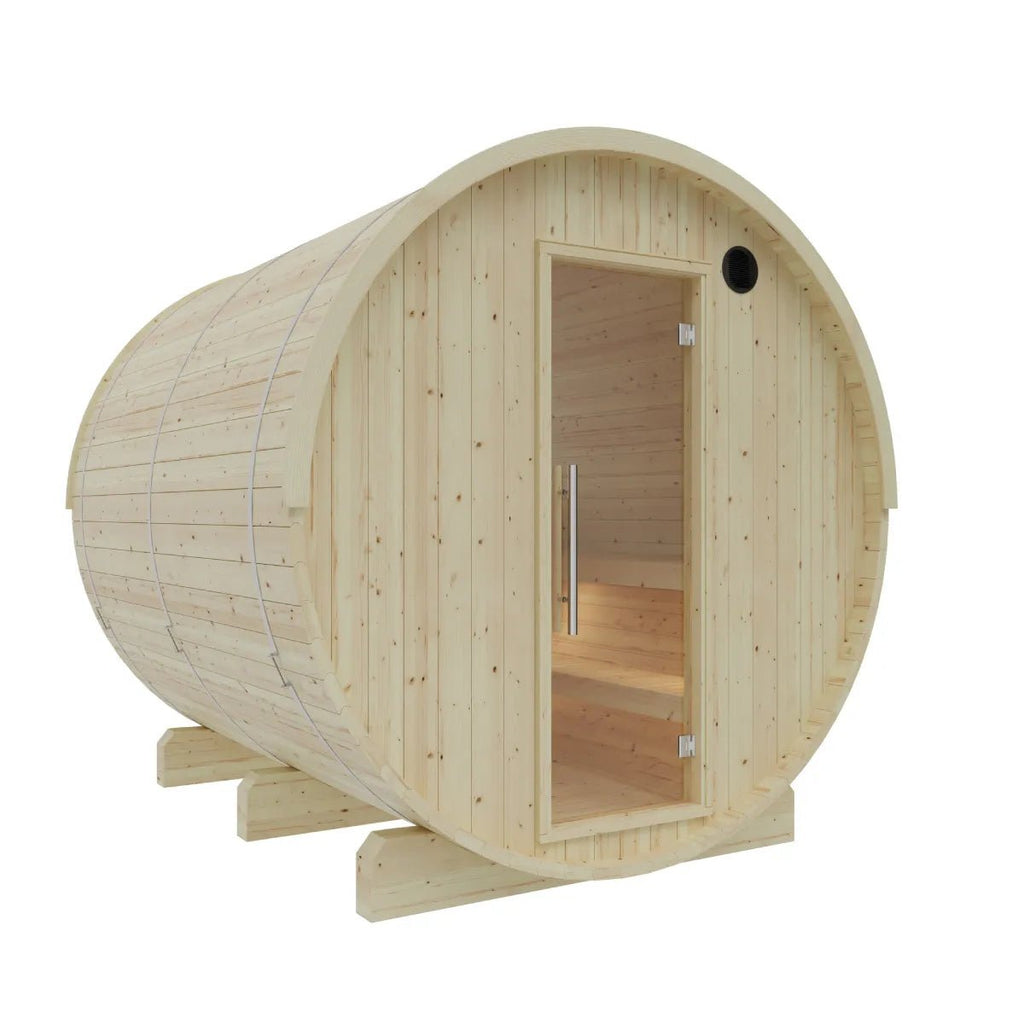 Finnish Sauna Builders Vassa Finnish Outdoor Barrel Sauna with WiFi Heater By Finnish Sauna Builders - Traditional Sauna