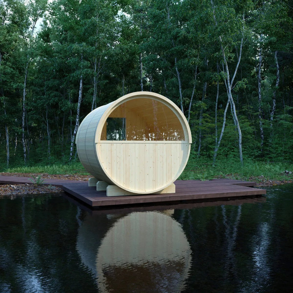 Finnish Sauna Builders Vassa Finnish Outdoor Barrel Sauna with WiFi Heater By Finnish Sauna Builders - Traditional Sauna