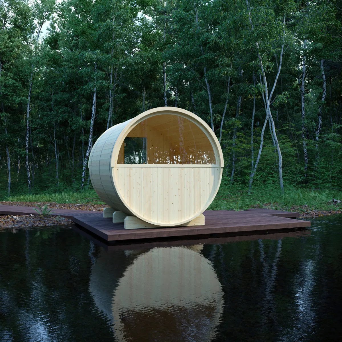 Finnish Sauna Builders Vassa Finnish Outdoor Barrel Sauna with WiFi Heater By Finnish Sauna Builders - Traditional Sauna