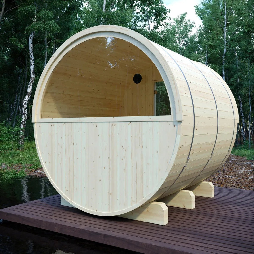 Finnish Sauna Builders Vassa Finnish Outdoor Barrel Sauna with WiFi Heater By Finnish Sauna Builders - Traditional Sauna