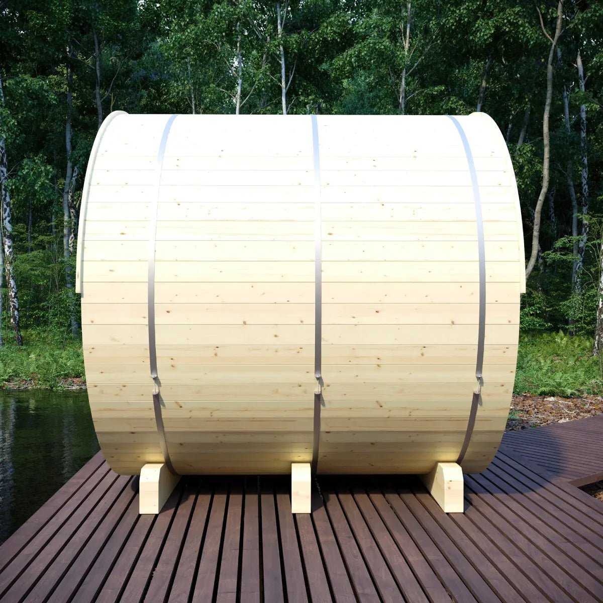 Finnish Sauna Builders Vassa Finnish Outdoor Barrel Sauna with WiFi Heater By Finnish Sauna Builders - Traditional Sauna