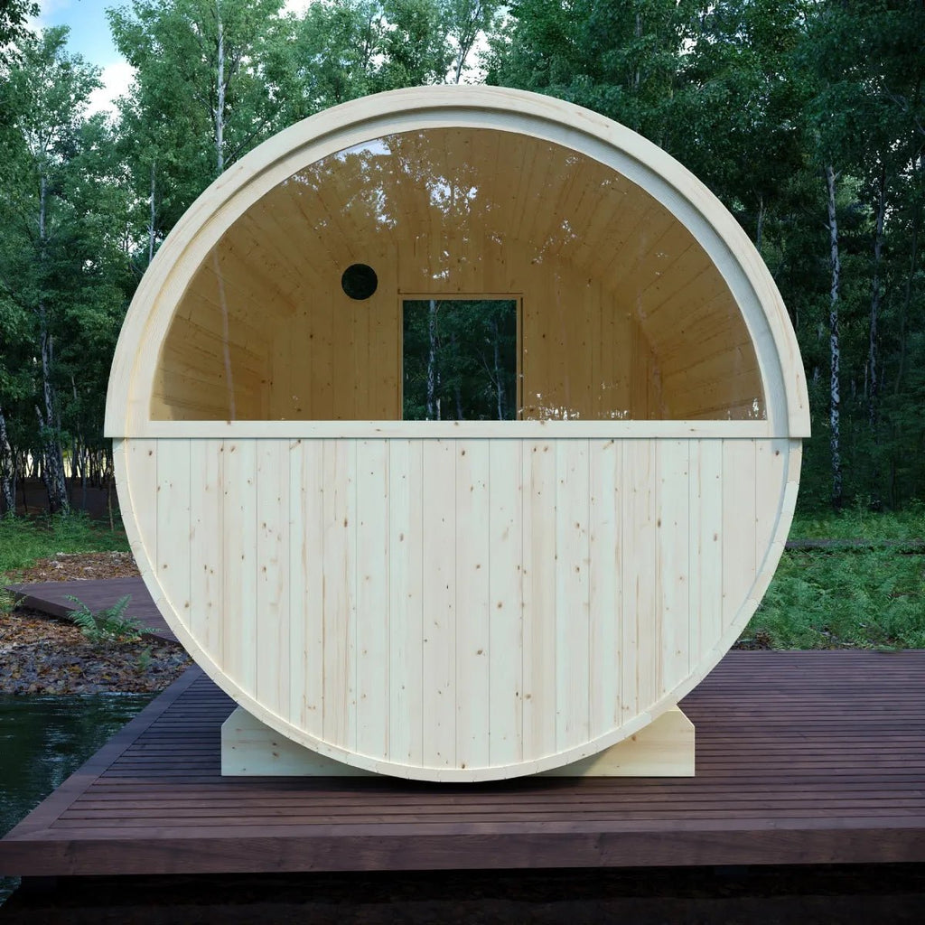 Finnish Sauna Builders Vassa Finnish Outdoor Barrel Sauna with WiFi Heater By Finnish Sauna Builders - Traditional Sauna
