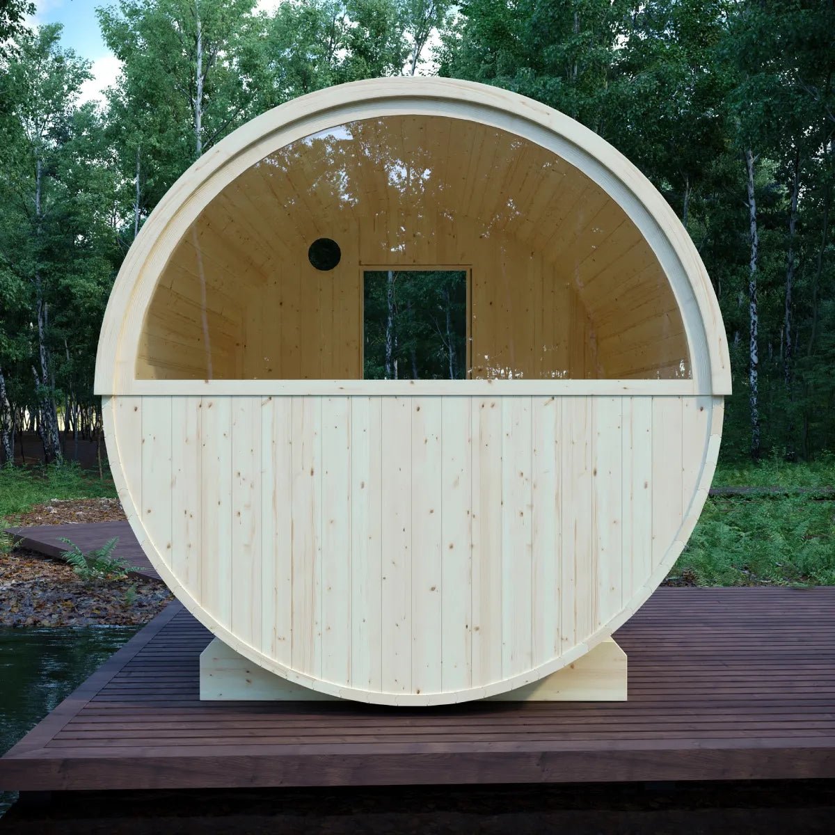 Finnish Sauna Builders Vassa Finnish Outdoor Barrel Sauna with WiFi Heater By Finnish Sauna Builders - Traditional Sauna