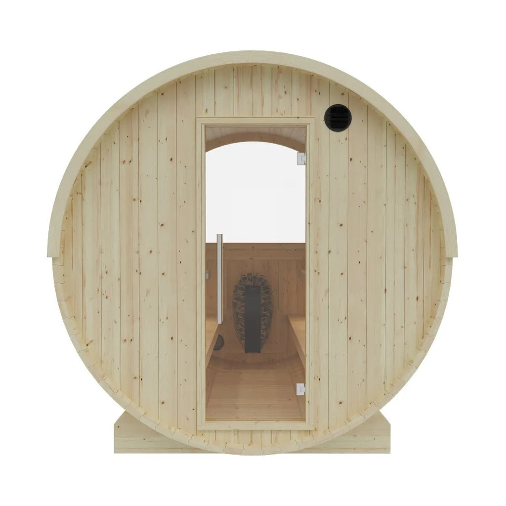 Finnish Sauna Builders Vassa Finnish Outdoor Barrel Sauna with WiFi Heater By Finnish Sauna Builders - Traditional Sauna